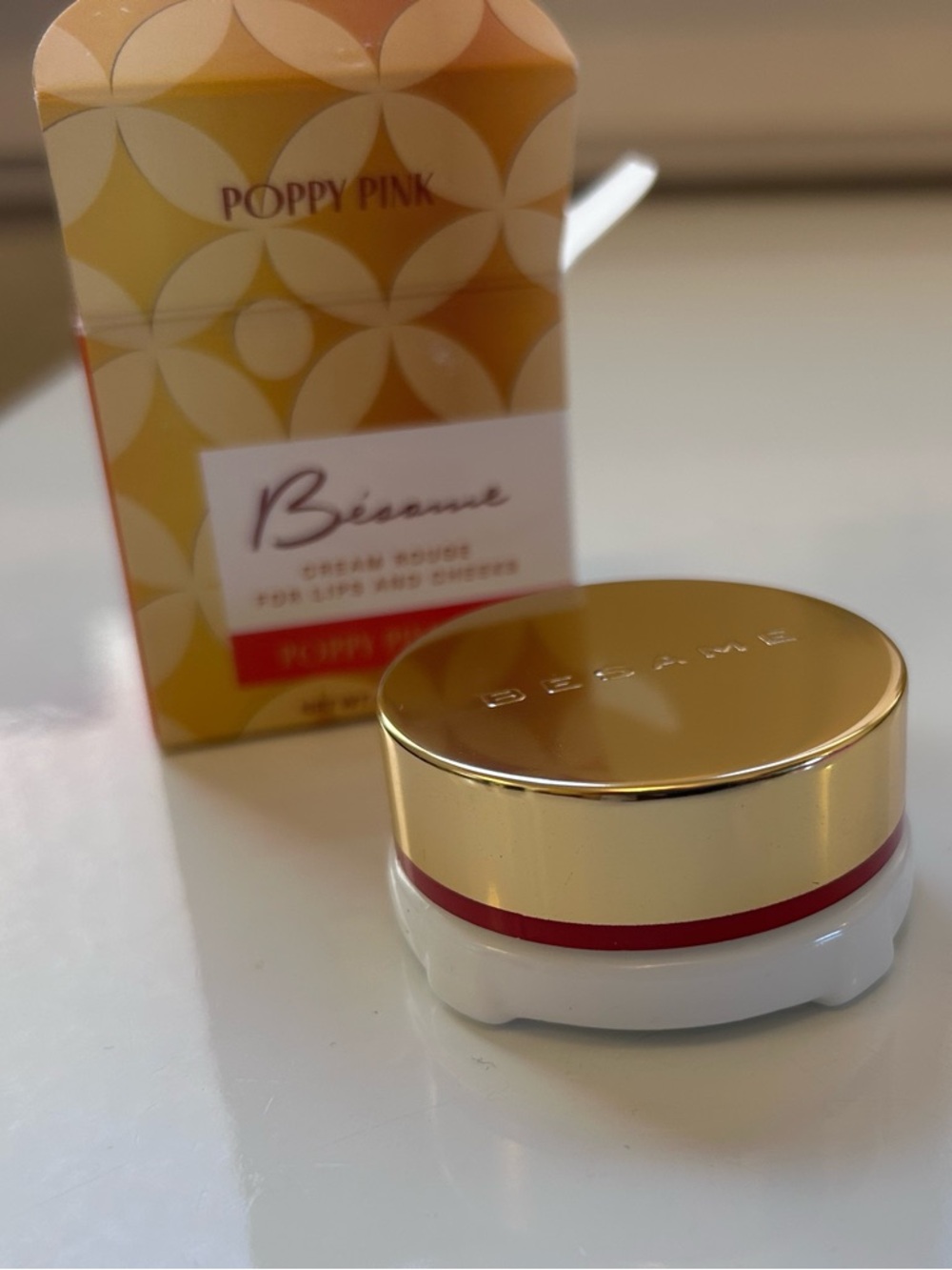 Besame Poppy Pink Cream Blush .12oz NIB retro cosmetics 1960s glamour pinup